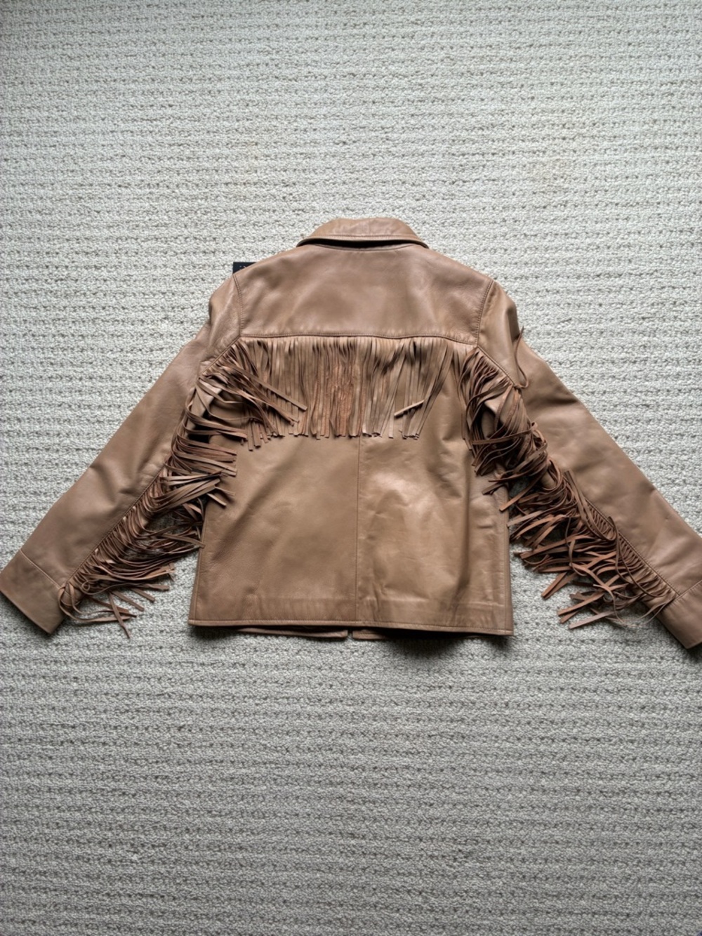 Danier NWT Women’s Ange Latte Brown Fringe Leather Jacket Size XS NEW - Picture 6 of 12